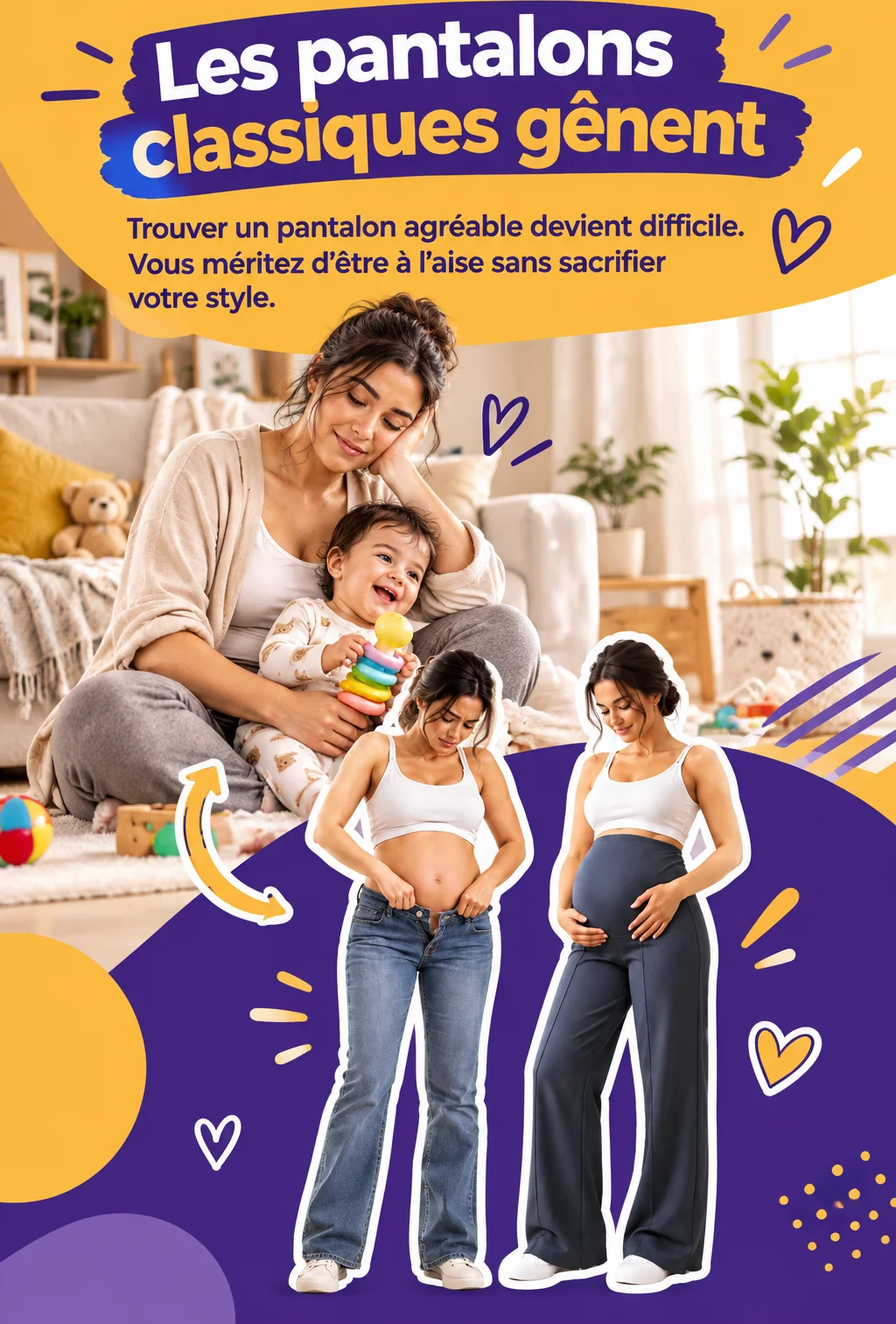 Pantalon maternité confortable