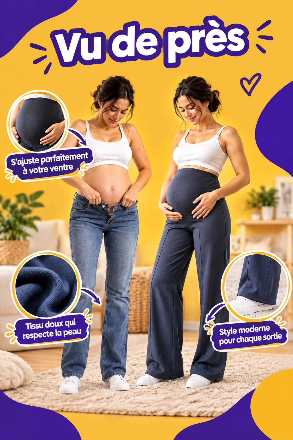 Pantalon maternité confortable
