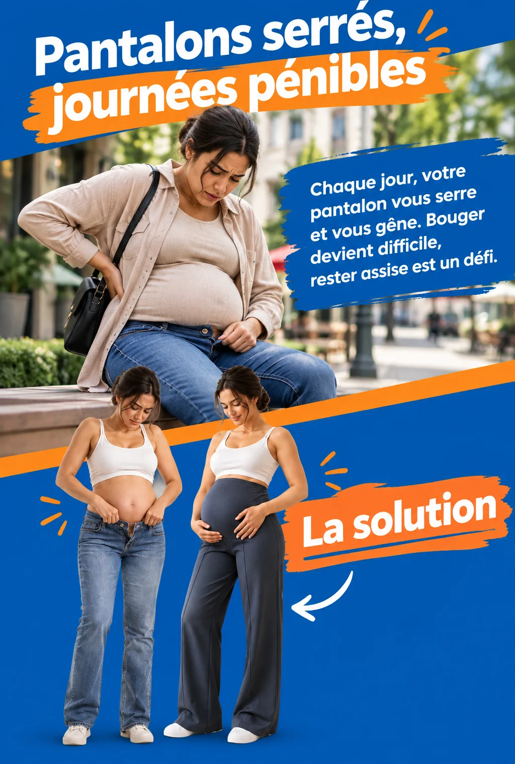Pantalon grossesse ajustable