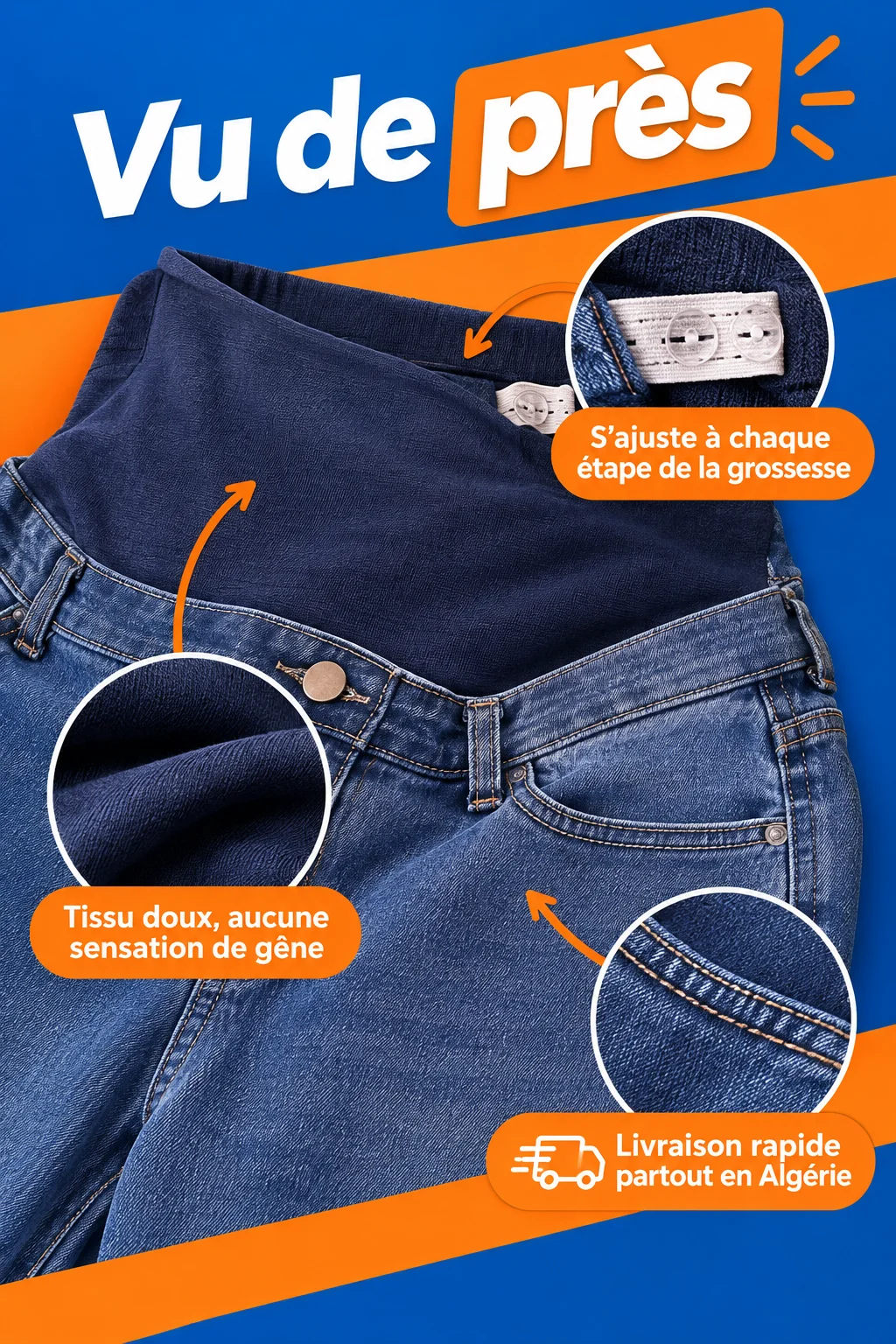 Pantalon grossesse ajustable